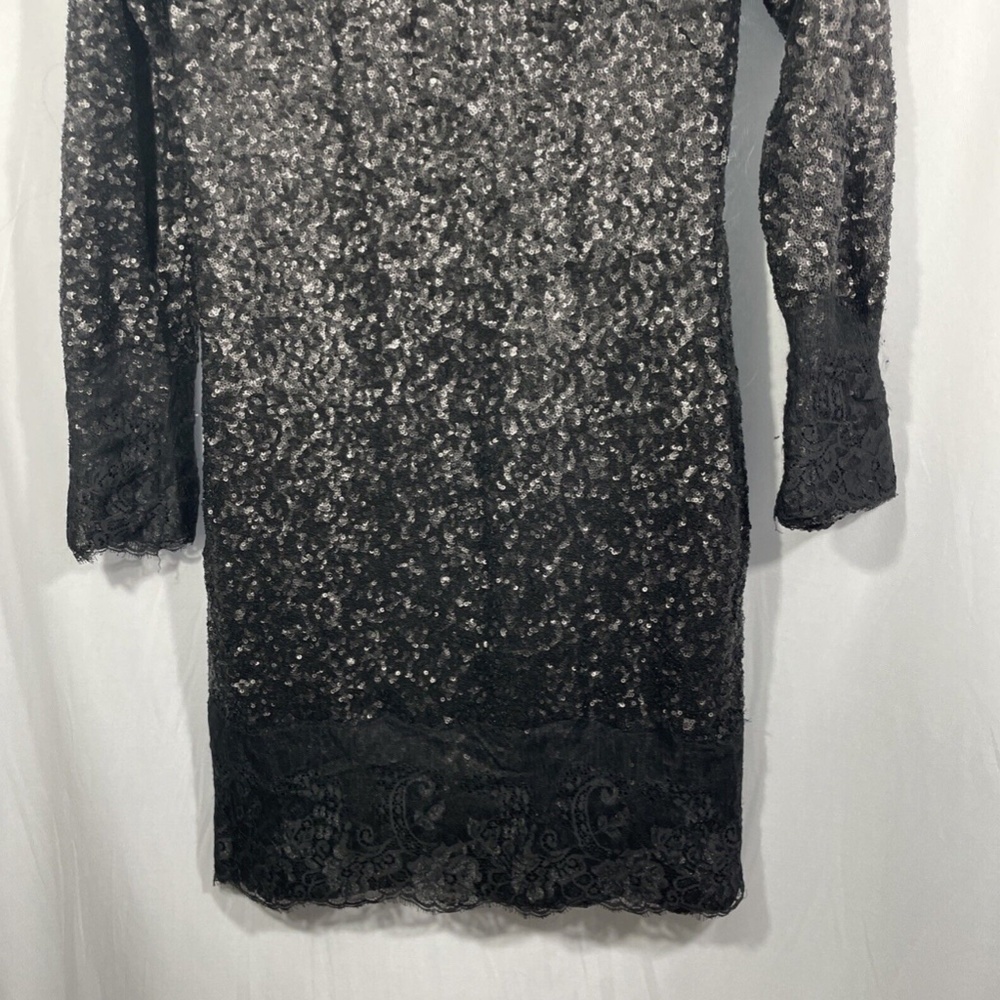 NEW Dress The Population [ Medium ] Kate Lace Trim Long‎ Sleeve Sequin Dress - Picture 8 of 12